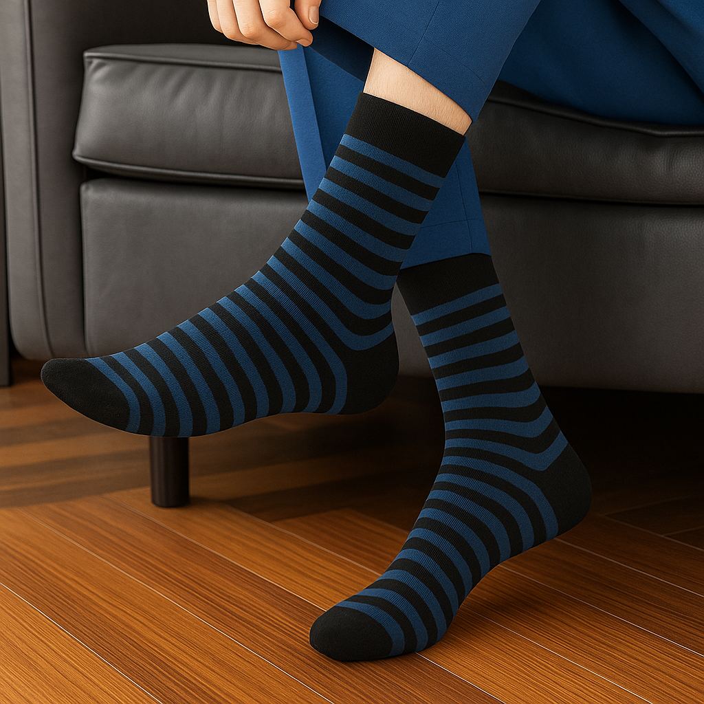 Midnight Stripes Socks - Navy