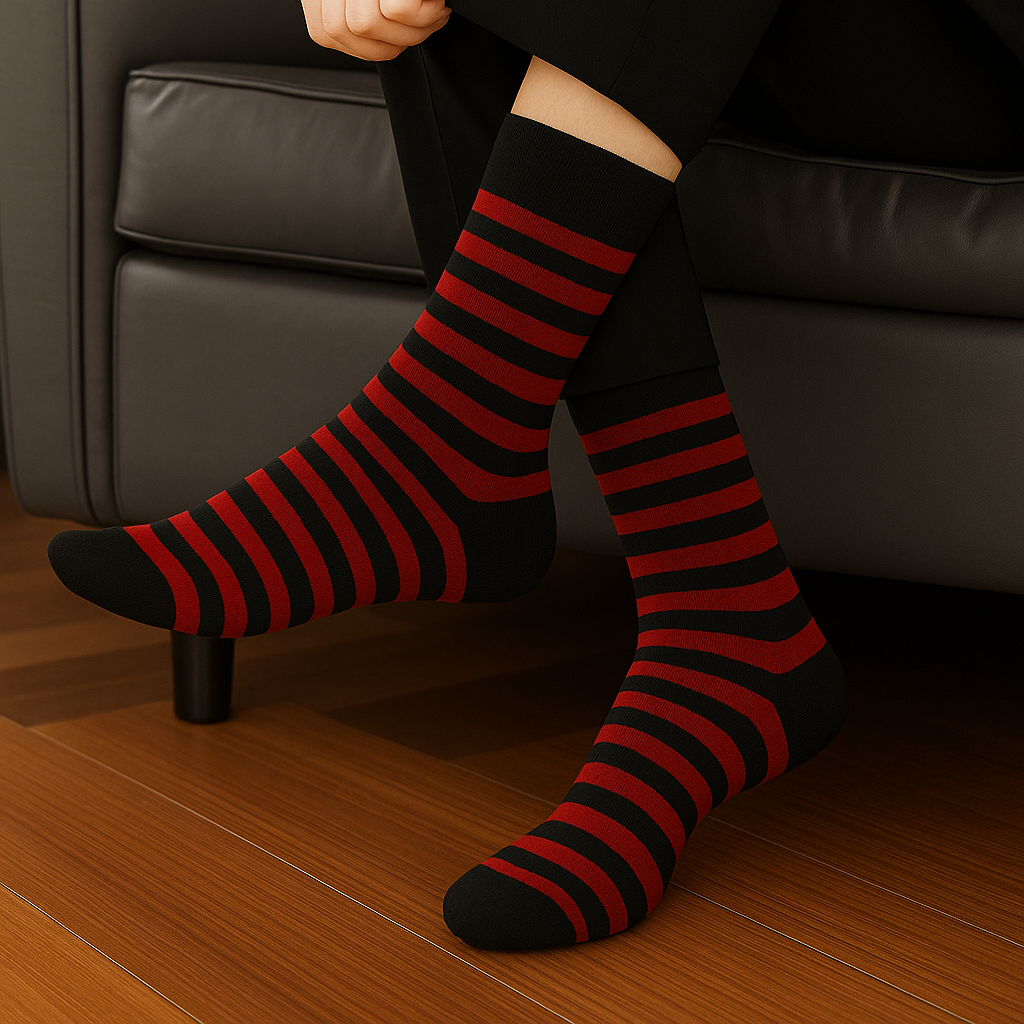 Midnight Stripes Socks - Red