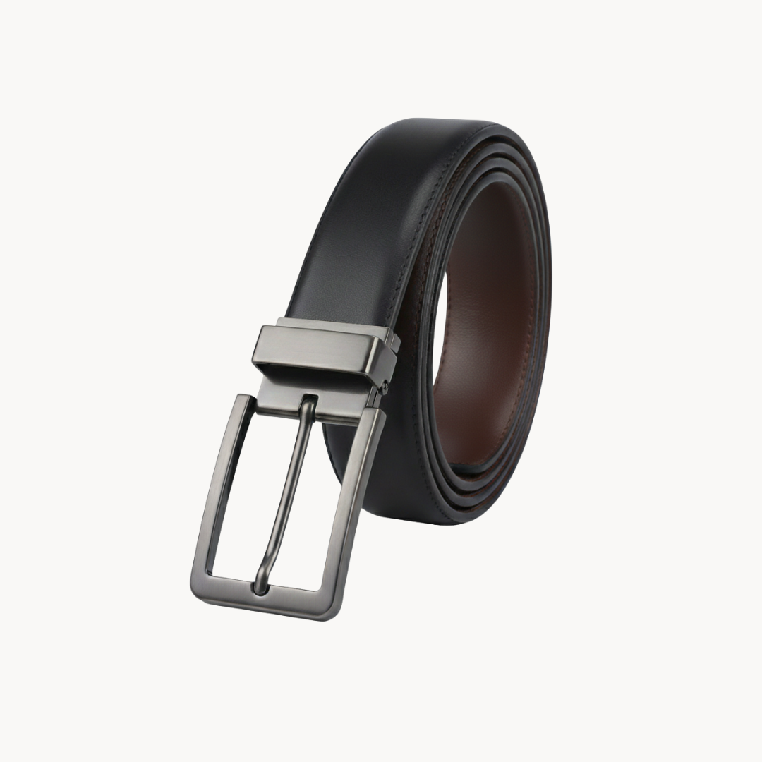443 - Reversible Aniline Leather Belt (Black / Brown)