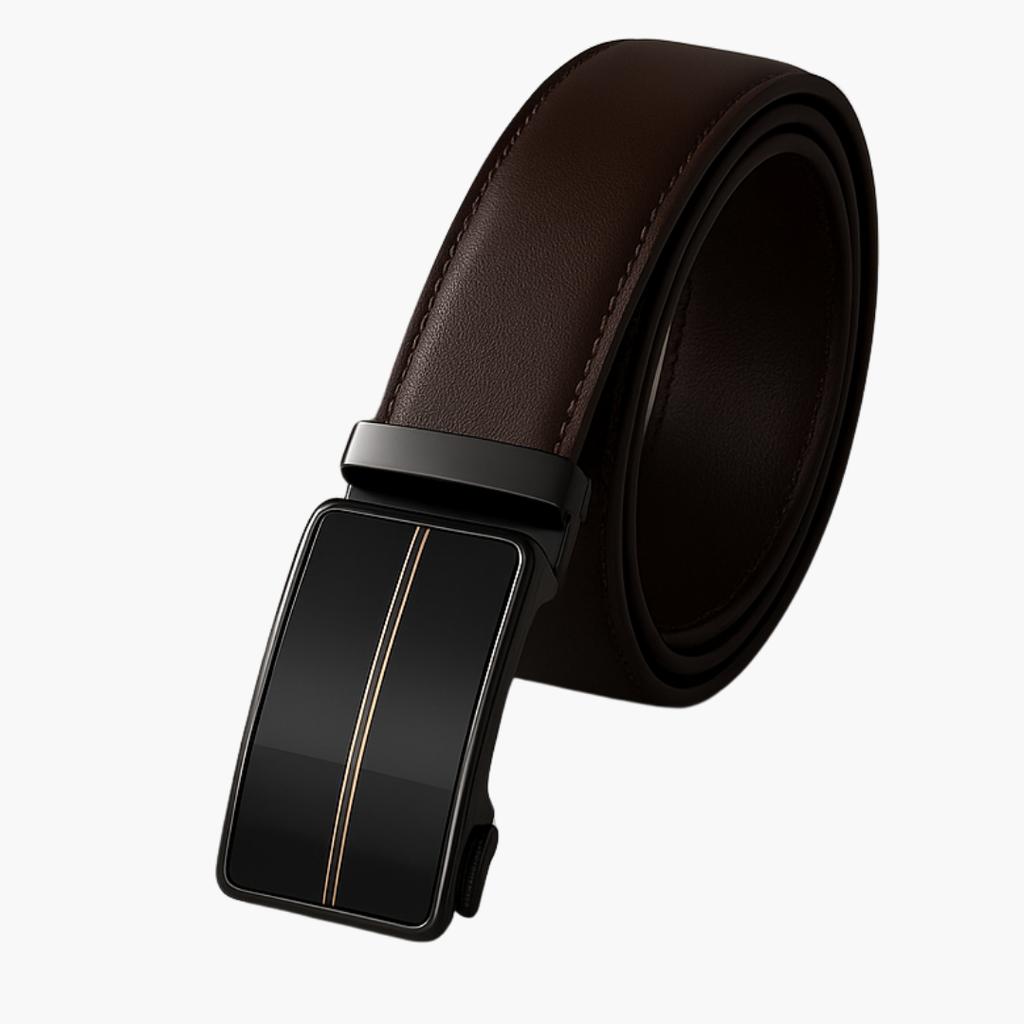 Micro Adjustable No Hole Leather Belt - Brown