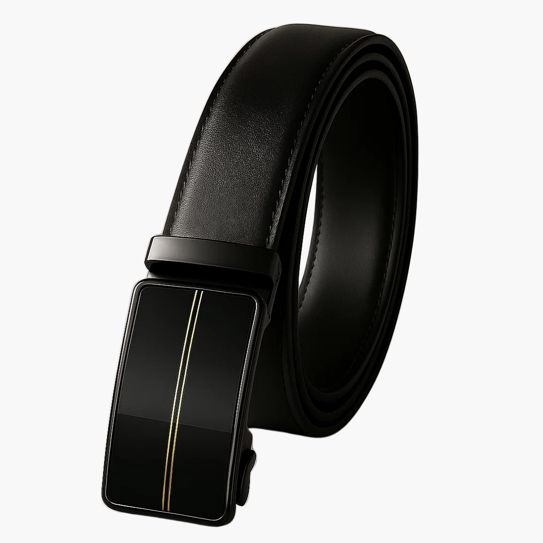Micro Adjustable No Hole Leather Belt - Black