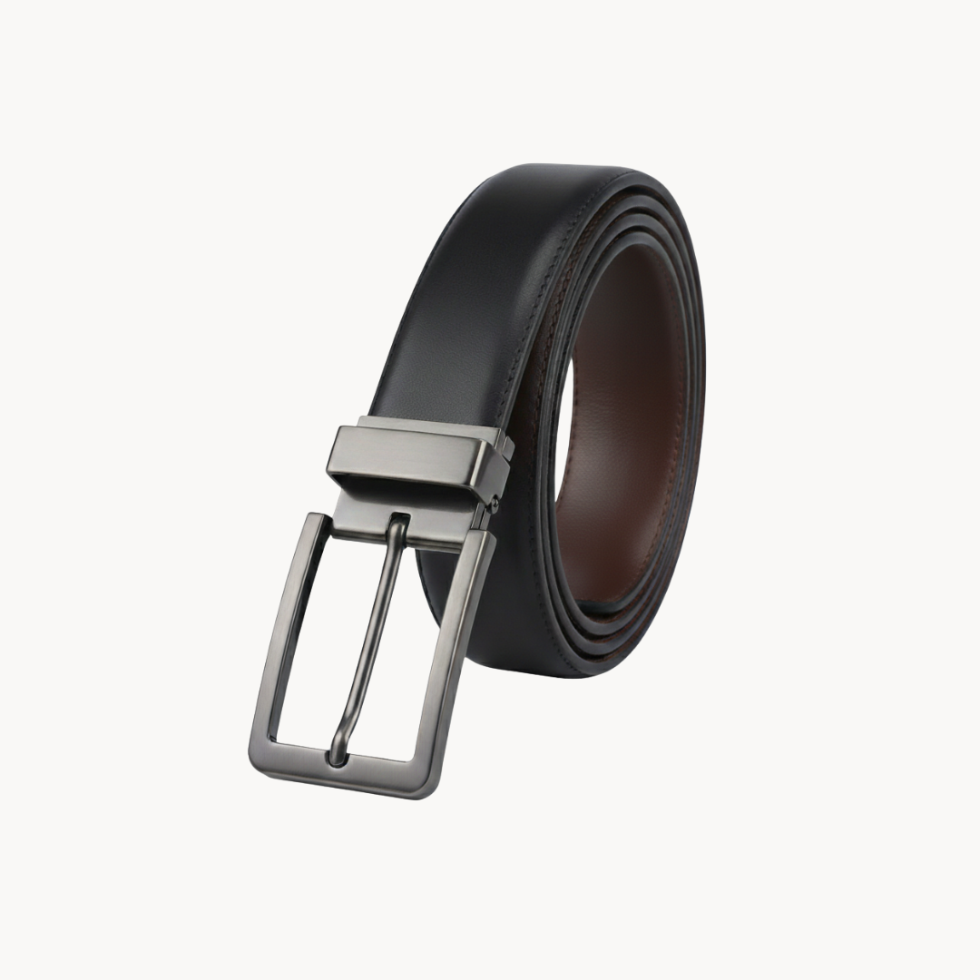 726 - Reversible Aniline Leather Belt (Black / Brown)