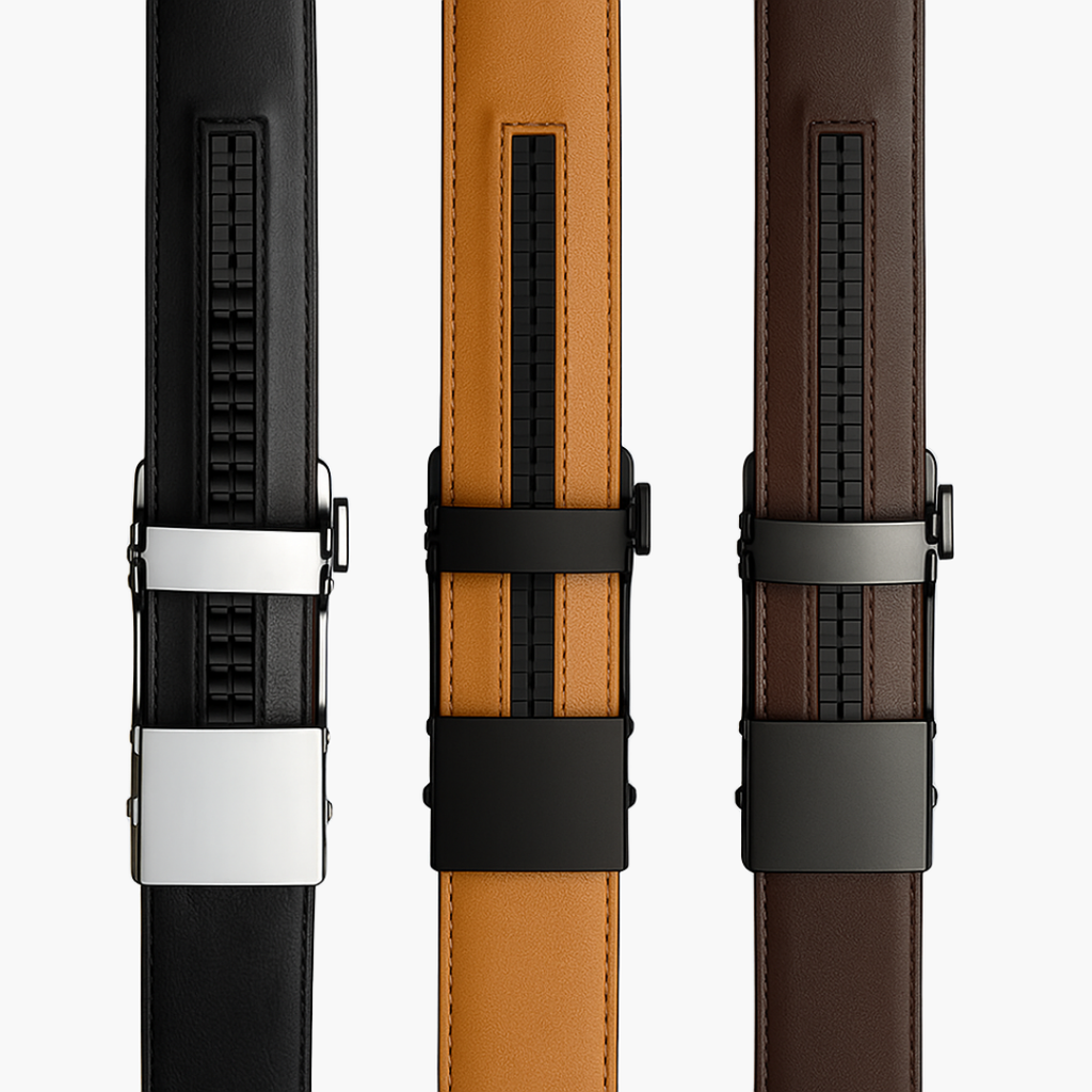 Micro Adjustable No Hole Leather Belt - Brown