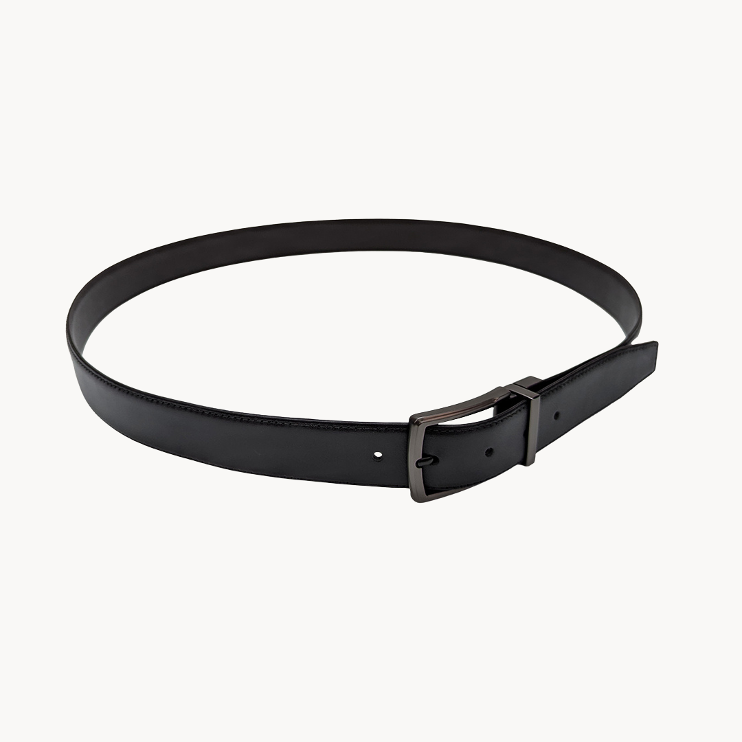 726 - Reversible Aniline Leather Belt (Black / Brown)
