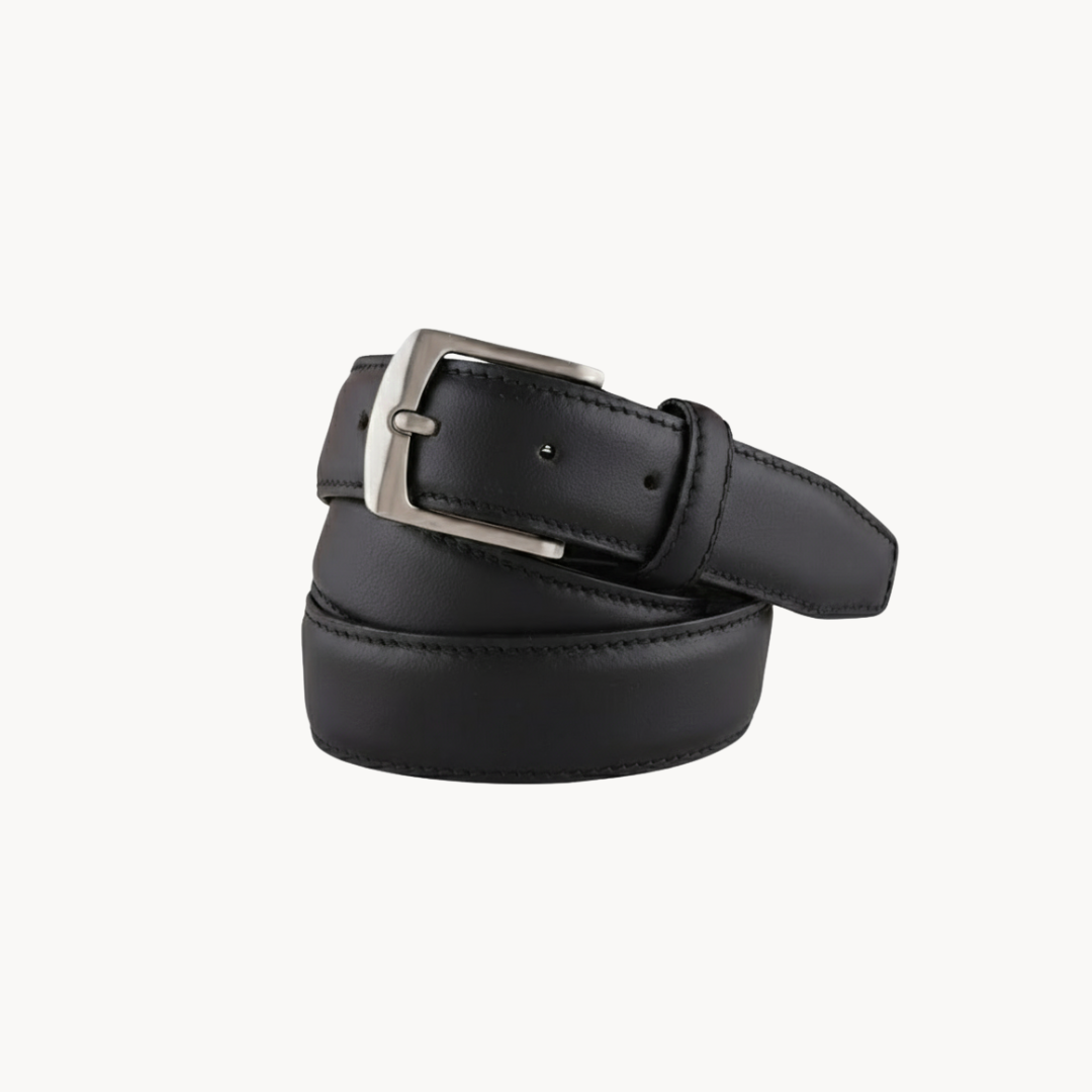 840 - Casual Aniline Leather Belt 40 mm (Black)