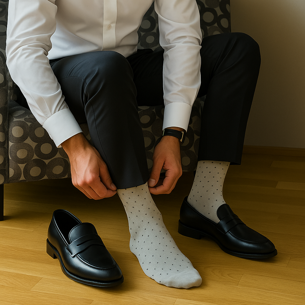 Polka Charm Socks - Fawn