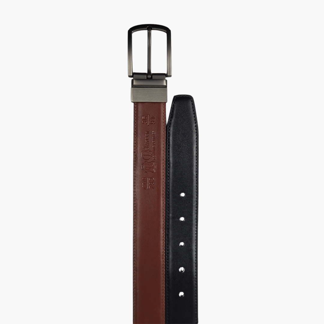 PU Leather Reversible Belt - Black / Tan