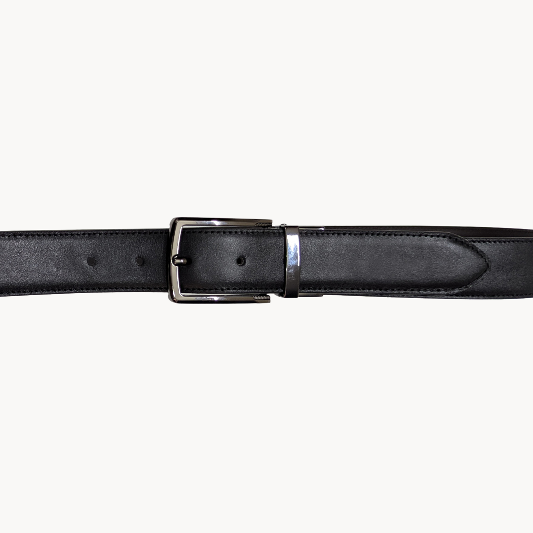 443 - Reversible Aniline Leather Belt (Black / Brown)