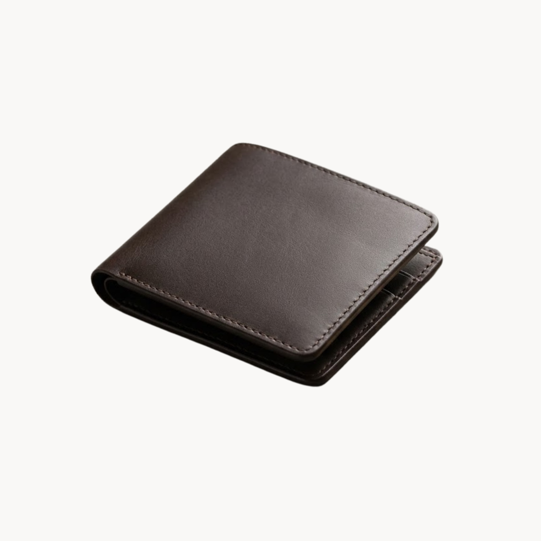 Plain Men's Leather Wallet - Brown