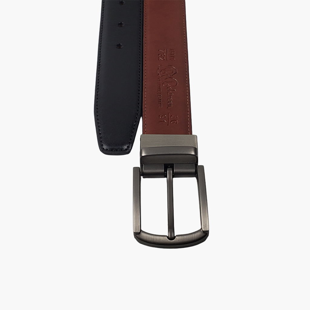 PU Leather Reversible Belt - Black / Tan