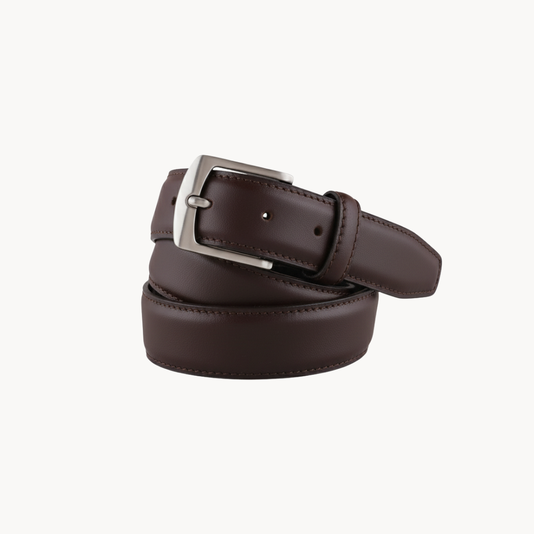 563 - Single Side Aniline Leather Belt (Brown)