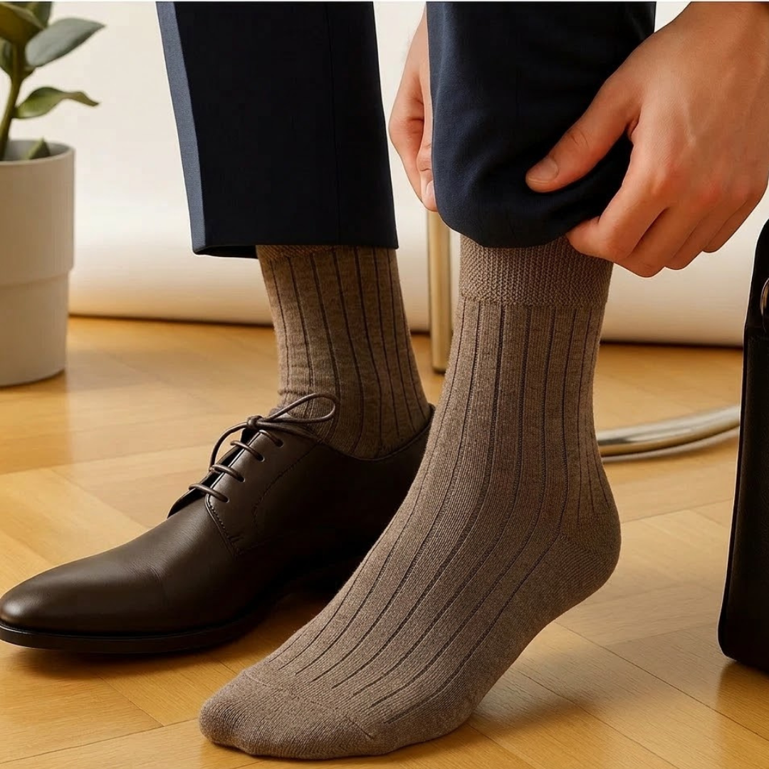 Men's Ribbed Socks – Taupe Brown