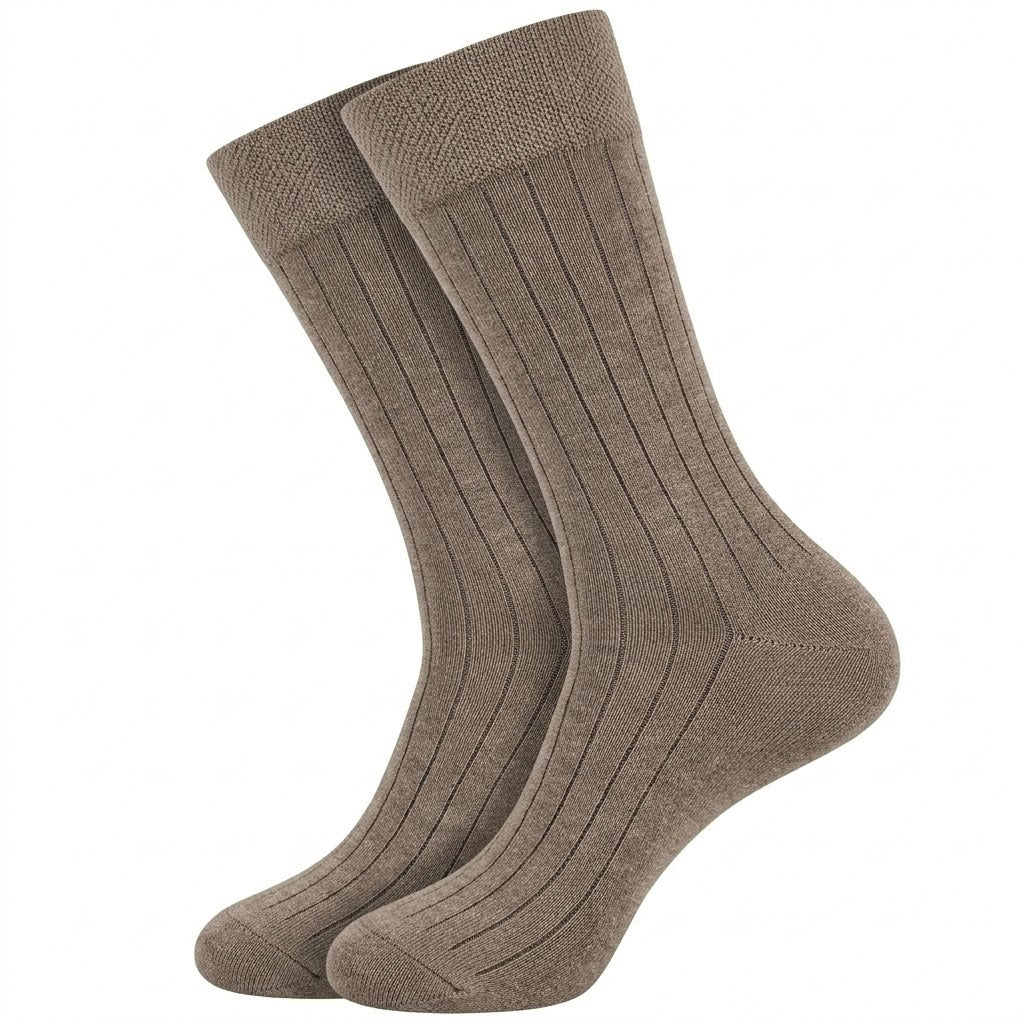 Men's Ribbed Socks – Taupe Brown