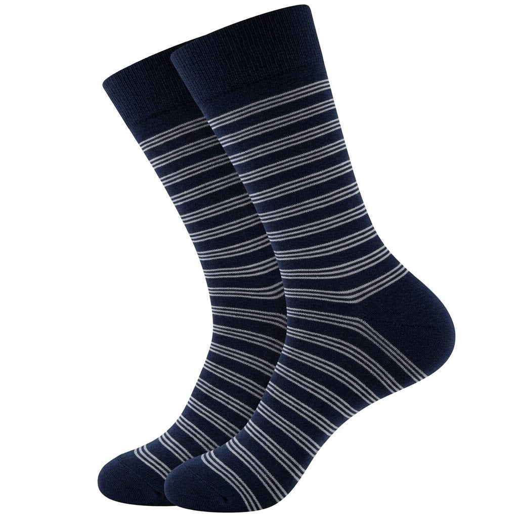 Men’s Executive Striped Socks – Midnight Navy