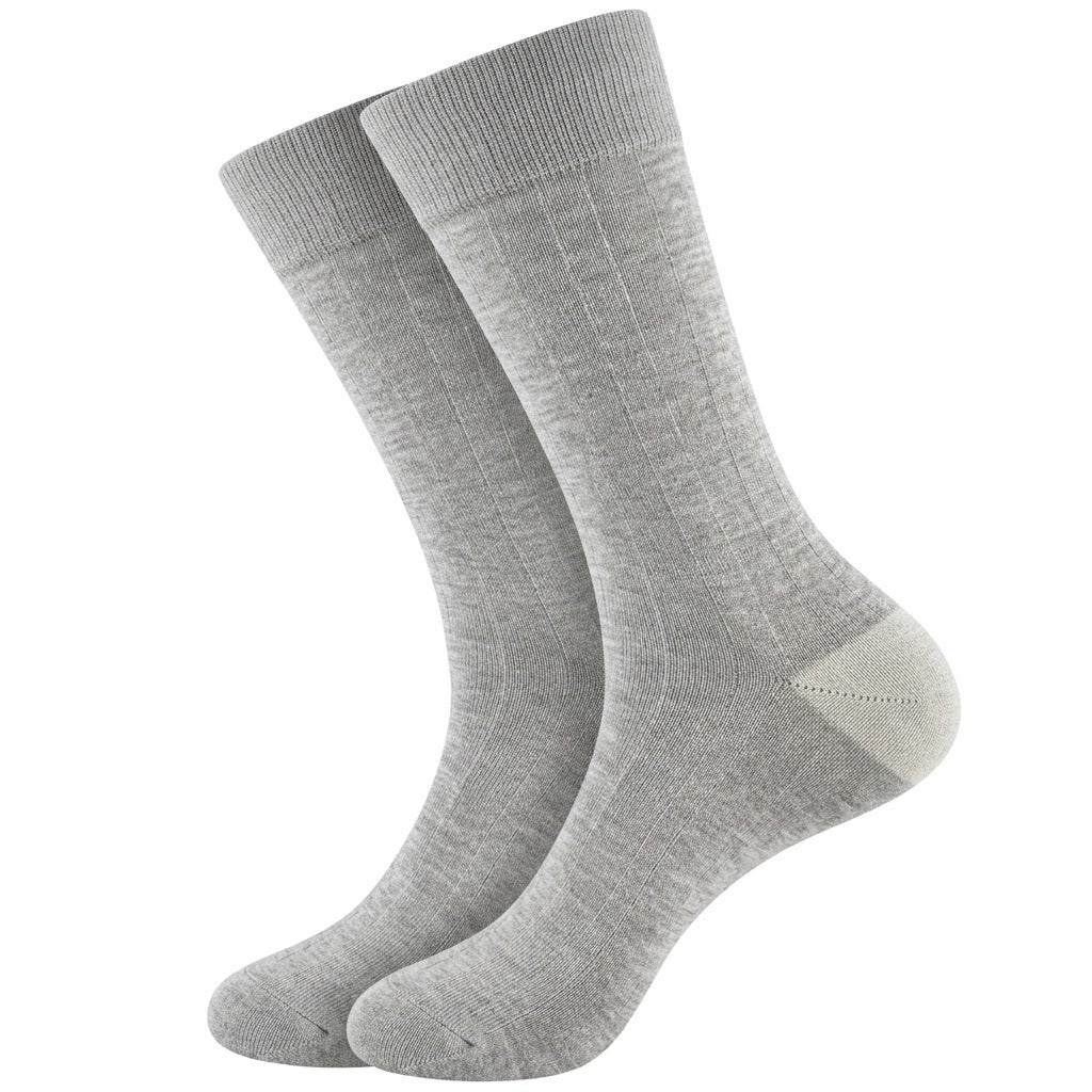 Men’s Premium Ribbed Socks – Heather Grey